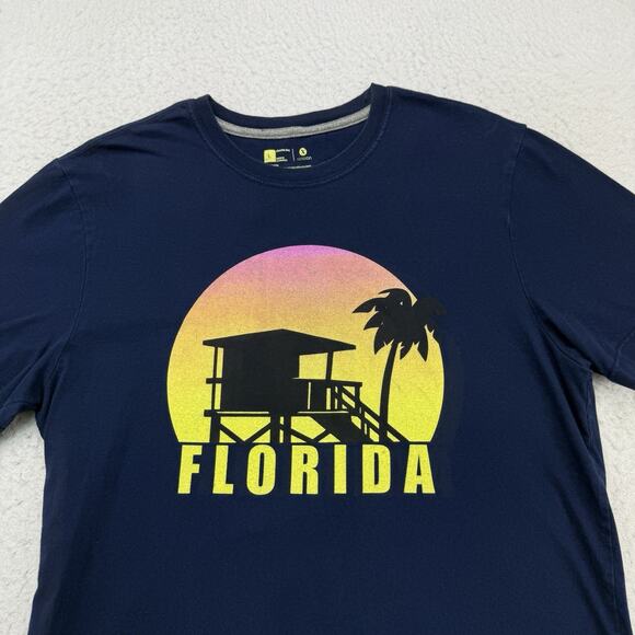 Florida Shirt Mens Large L Blue Xersion Xtreme Tee Short Sleeve Cotton Beach - Picture 3 of 7